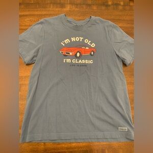 Life Is Good T-Shirt Men’s Large I’m Not Old I’m Classic Crusher Tee Car Blue